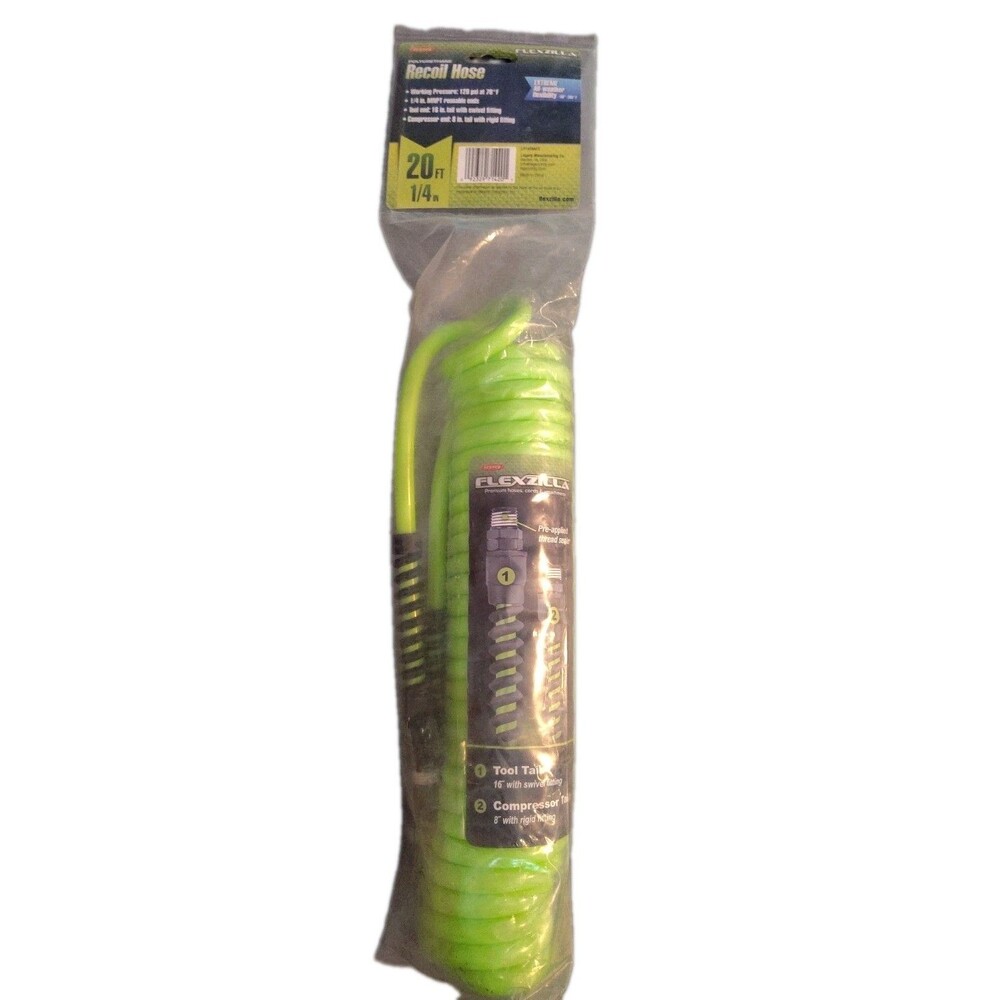 Legacy Manufacturing LP1420AFZ 20' Flexzilla Recoil Air Hose 1/4" Id X 1/4" MNPT
